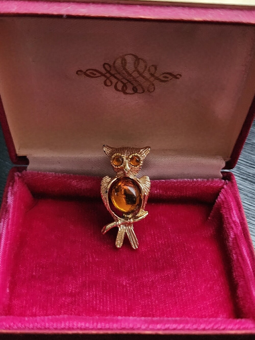 Vintage Jelly Belly Owl Brooch